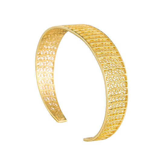 Pulseira Círculos em Prata Dourada