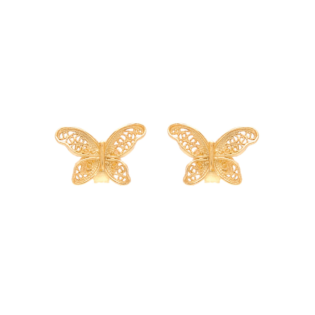 Brincos Borboleta em Prata Dourada
