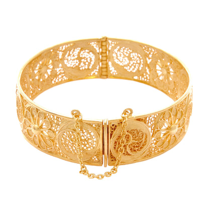 Pulseira Ciclo em Prata Dourada