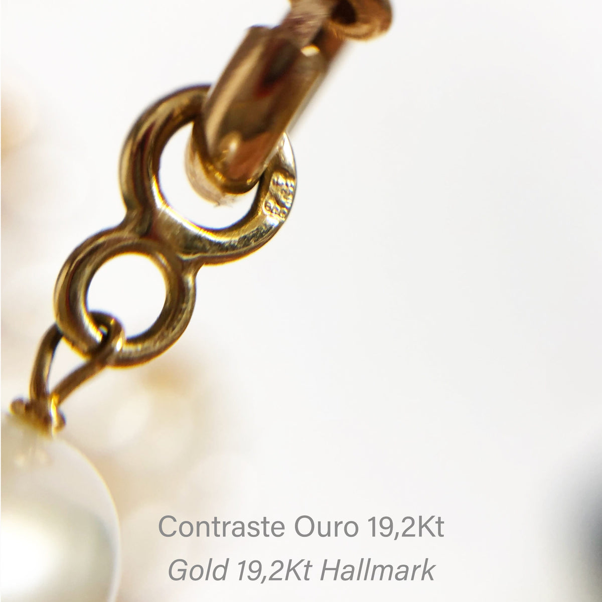 Colar Contas de Viana em Ouro 19,2Kt com Pérolas