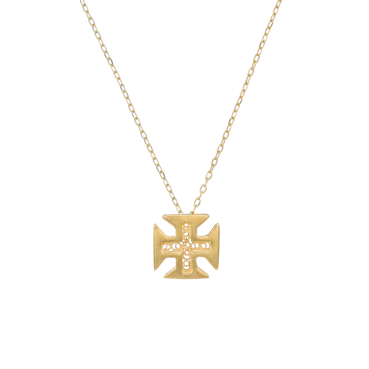 Colar Cruz de Cristo em Prata Dourada