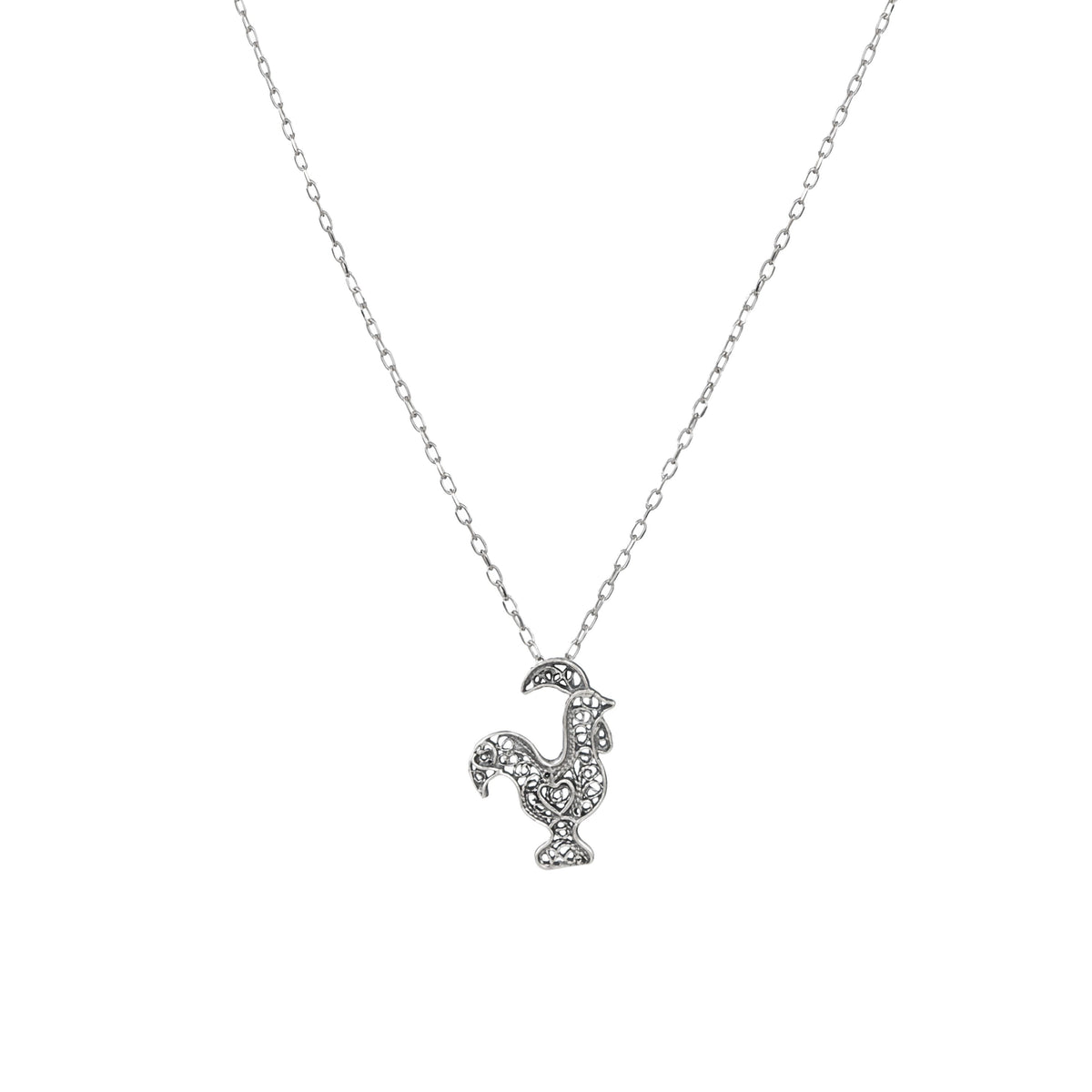 Colar Galo de Barcelos em Prata
