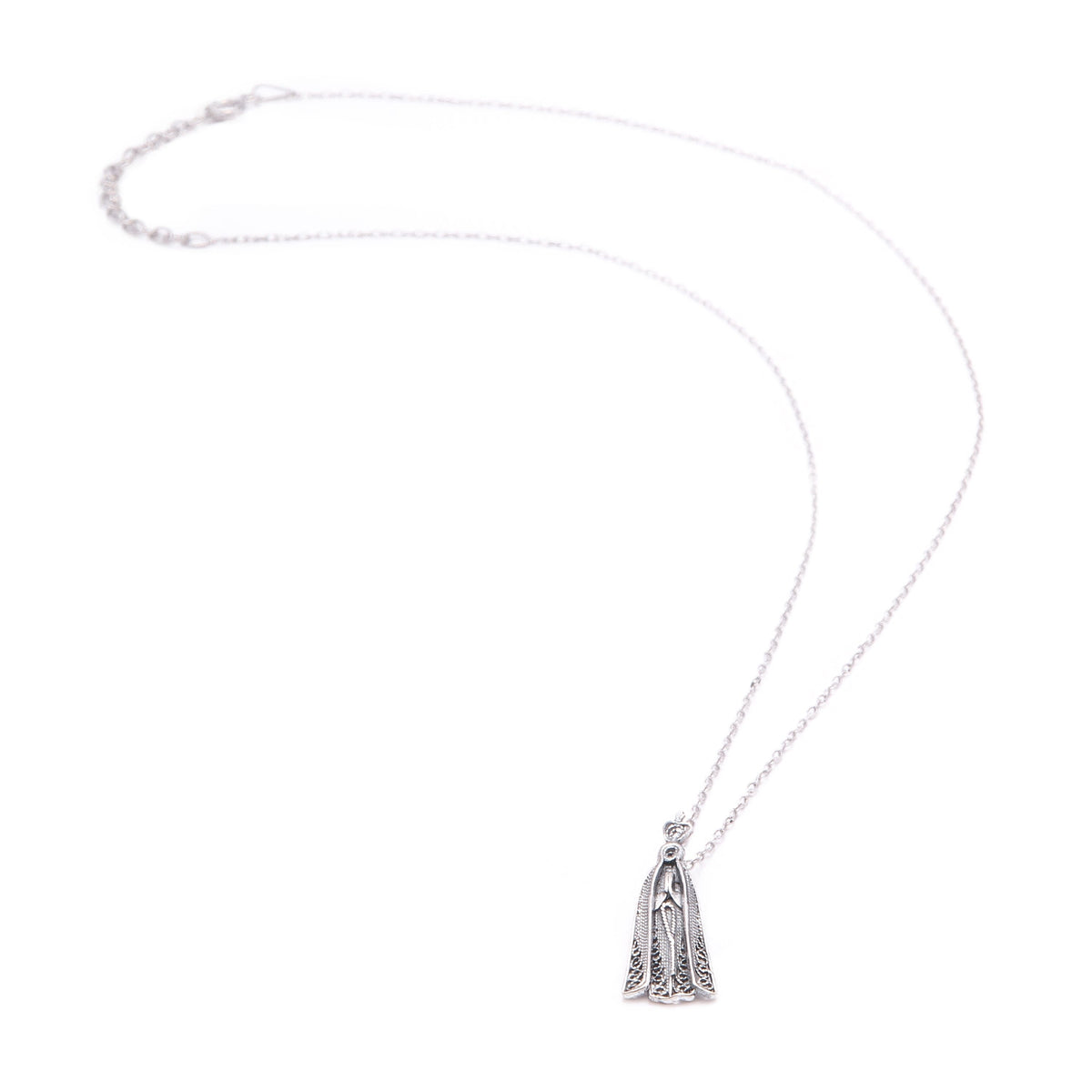Colar Nossa Senhora de Fátima em Prata