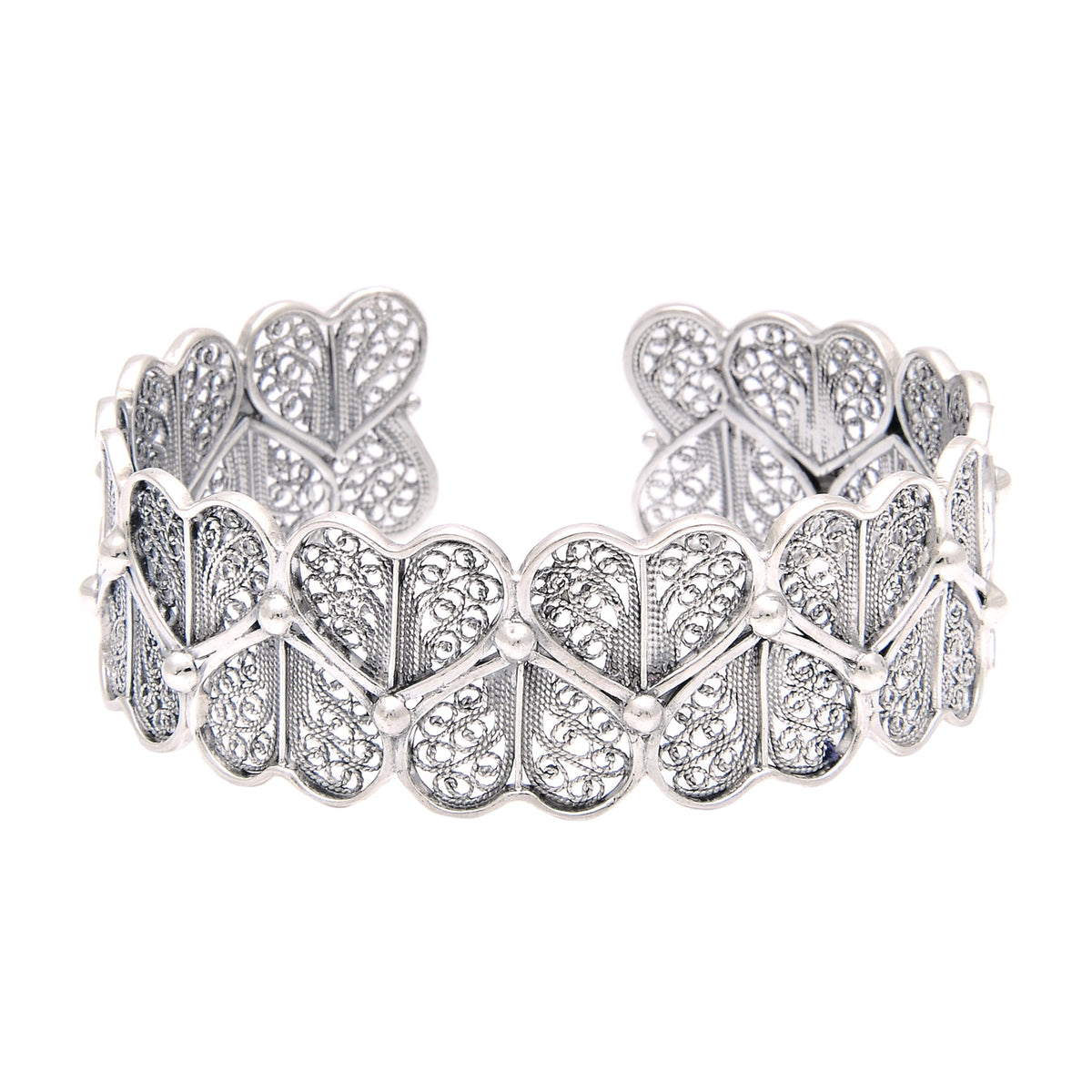 Pulseira Corações em Prata