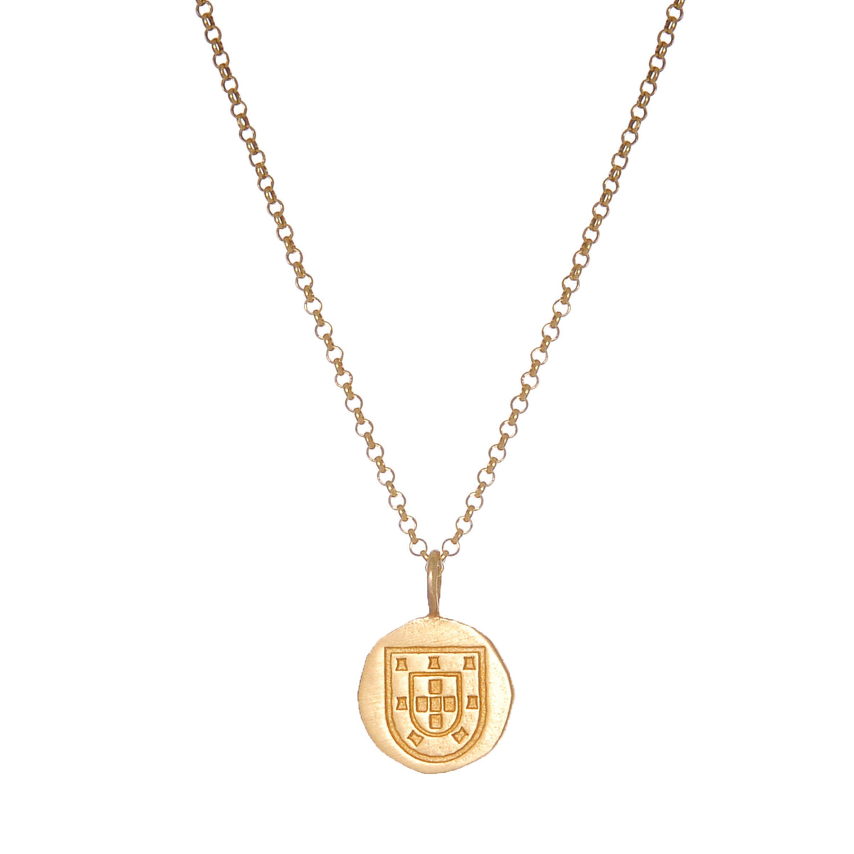Conjunto Escudo Homem em Prata Dourada
