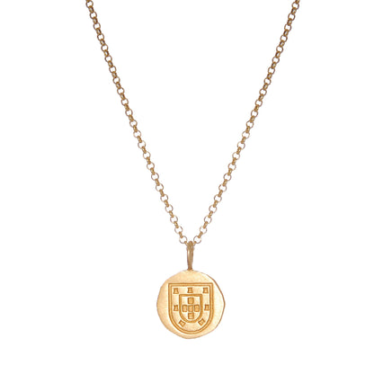 Conjunto Escudo Homem em Prata Dourada
