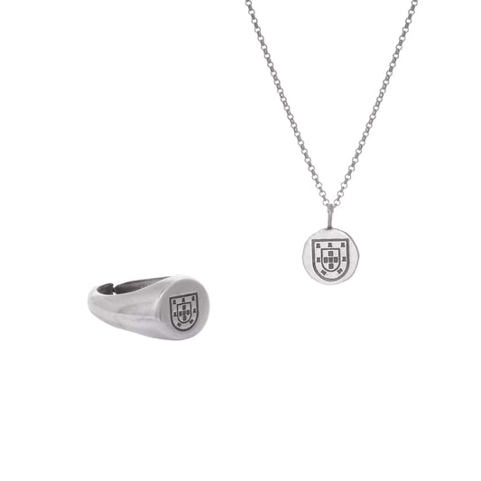 Conjunto Escudo Homem em Prata