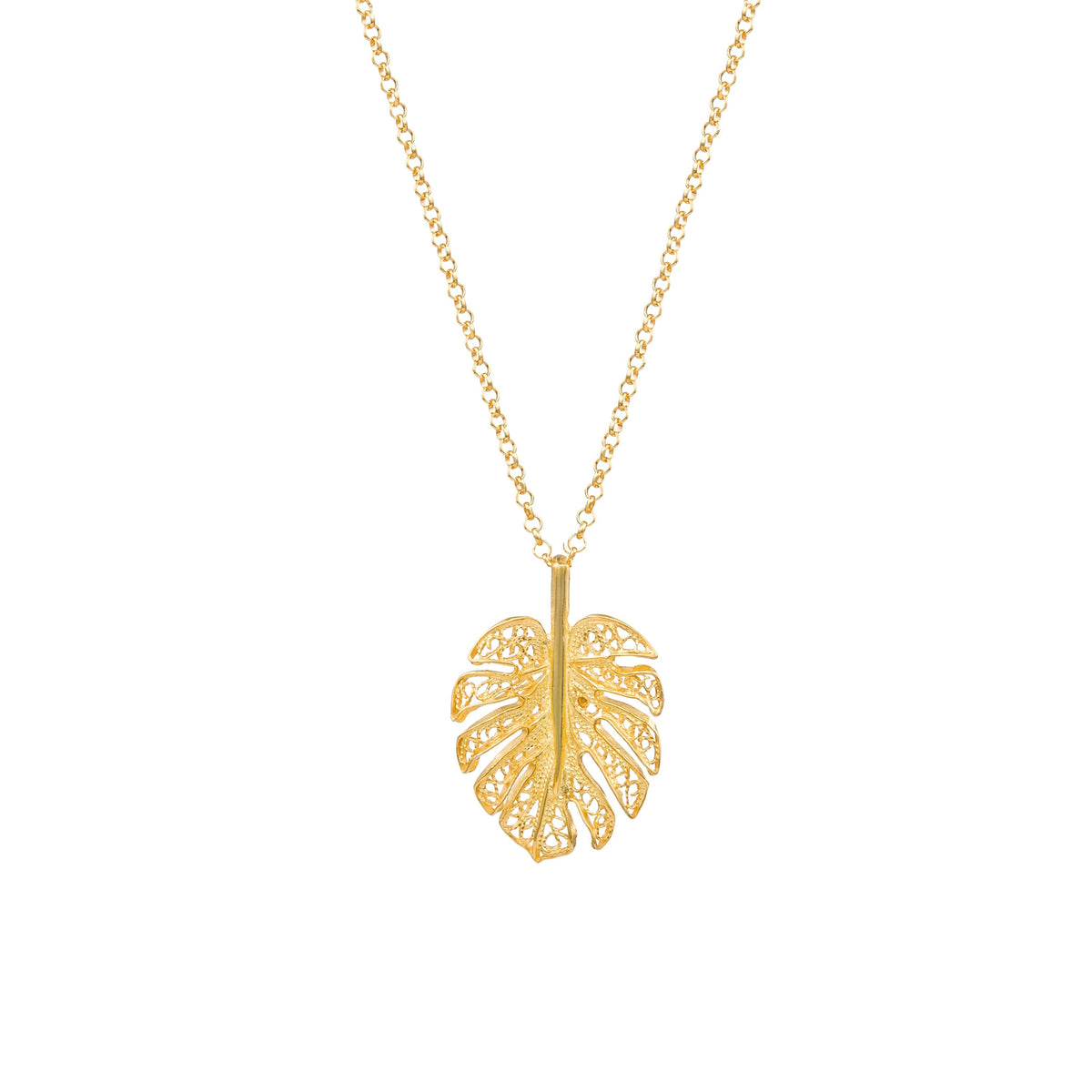 Conjunto Monstera em Prata Dourada
