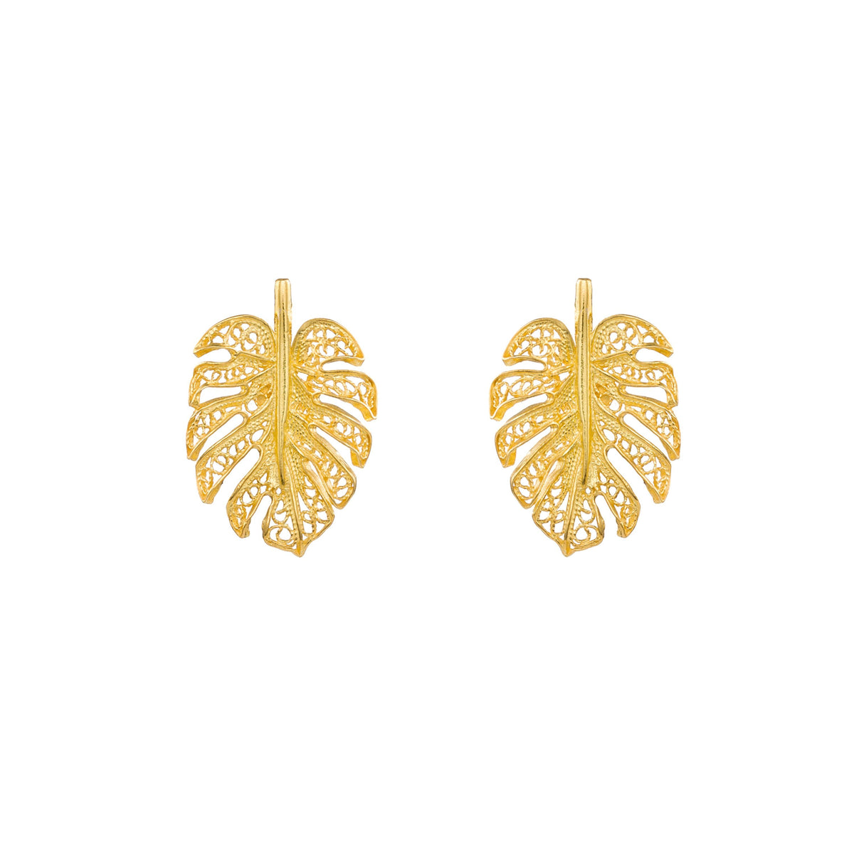 Conjunto Monstera em Prata Dourada
