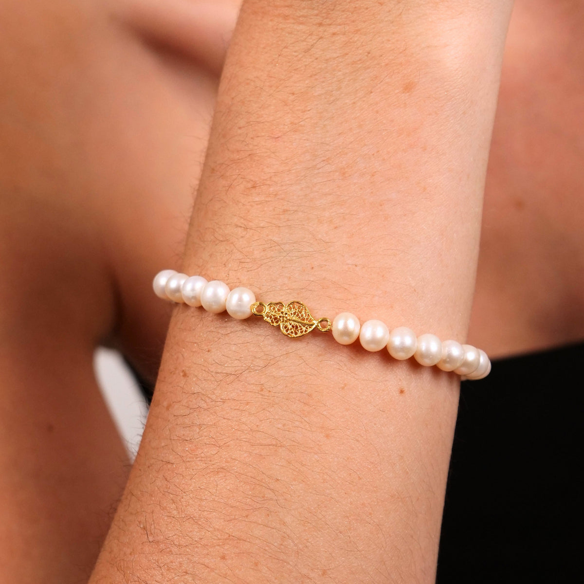 Pulseira Coração de Viana em Ouro 19,2Kt com Pérolas
