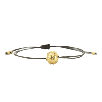Pulseira Conta de Viana em Prata dourada com Fio