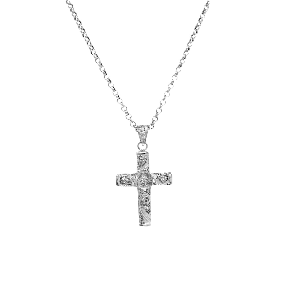 Colar Cruz de Filigrana em Prata
