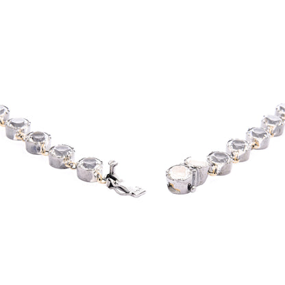 Pulseira Riviera Cristal de Rocha em Prata e Ouro