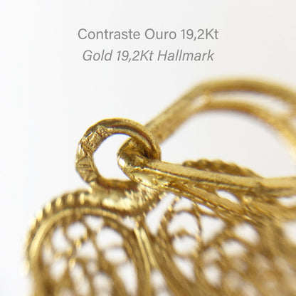 Colar Coração de Viana S em Ouro 19,2Kt