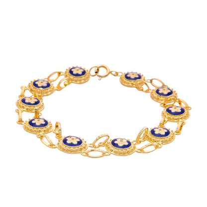 Pulseira Caramujos em Prata Dourada