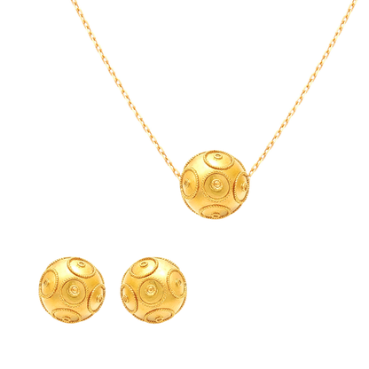 Conjunto Conta de Viana em Ouro 19,2Kt