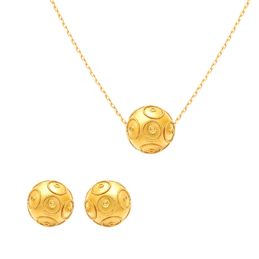 Conjunto Conta de Viana em Ouro 19,2Kt