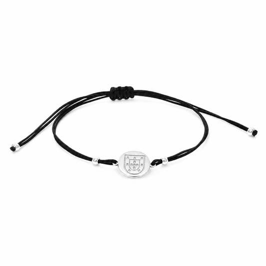 Pulseira Escudo em Prata com Fio