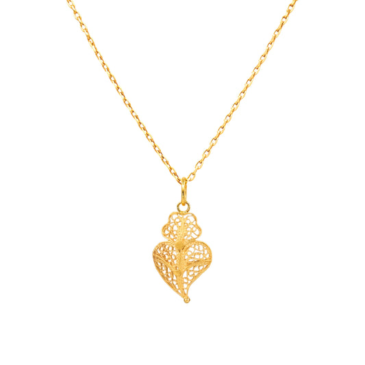Colar Coração de Viana XS em Ouro 19,2Kt