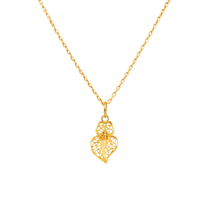 Colar Coração de Viana XXS em Ouro 19,2Kt