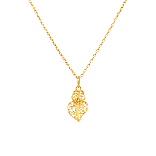 Colar Coração de Viana XXS em Ouro 19,2Kt