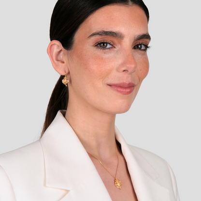 Colar Coração Cheio em Ouro 19,2Kt com Diamante