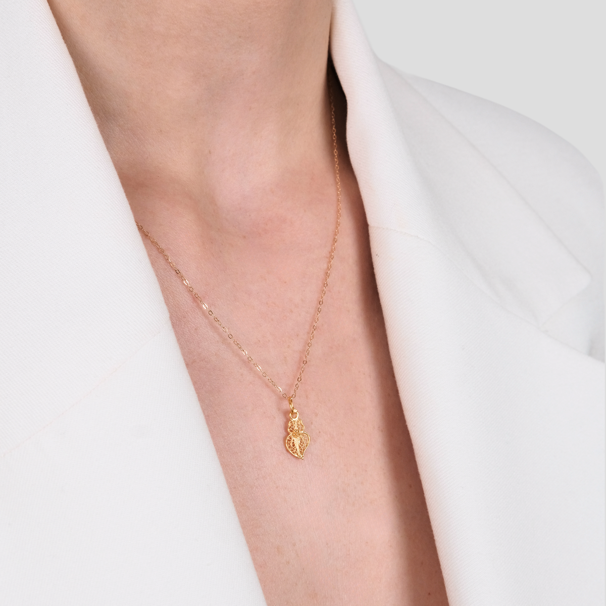 Conjunto Coração de Viana XXS em Ouro 19,2Kt