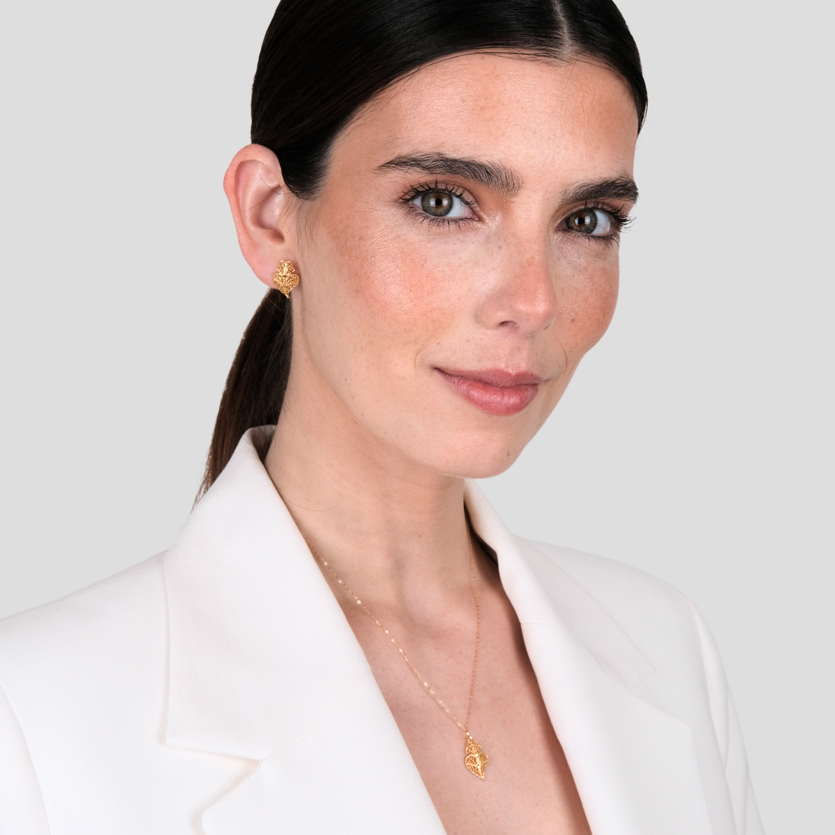 Conjunto Coração de Viana XS em Ouro 19,2Kt