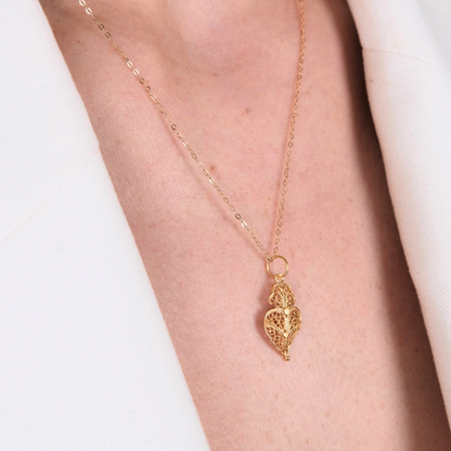 Conjunto Coração de Viana XS em Ouro 19,2Kt